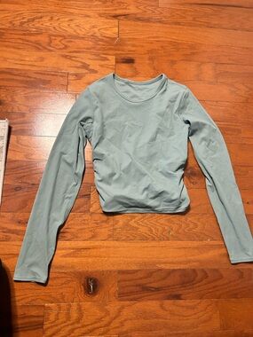 lululemon athletica Sage Green Long Sleeve Ribbed Top